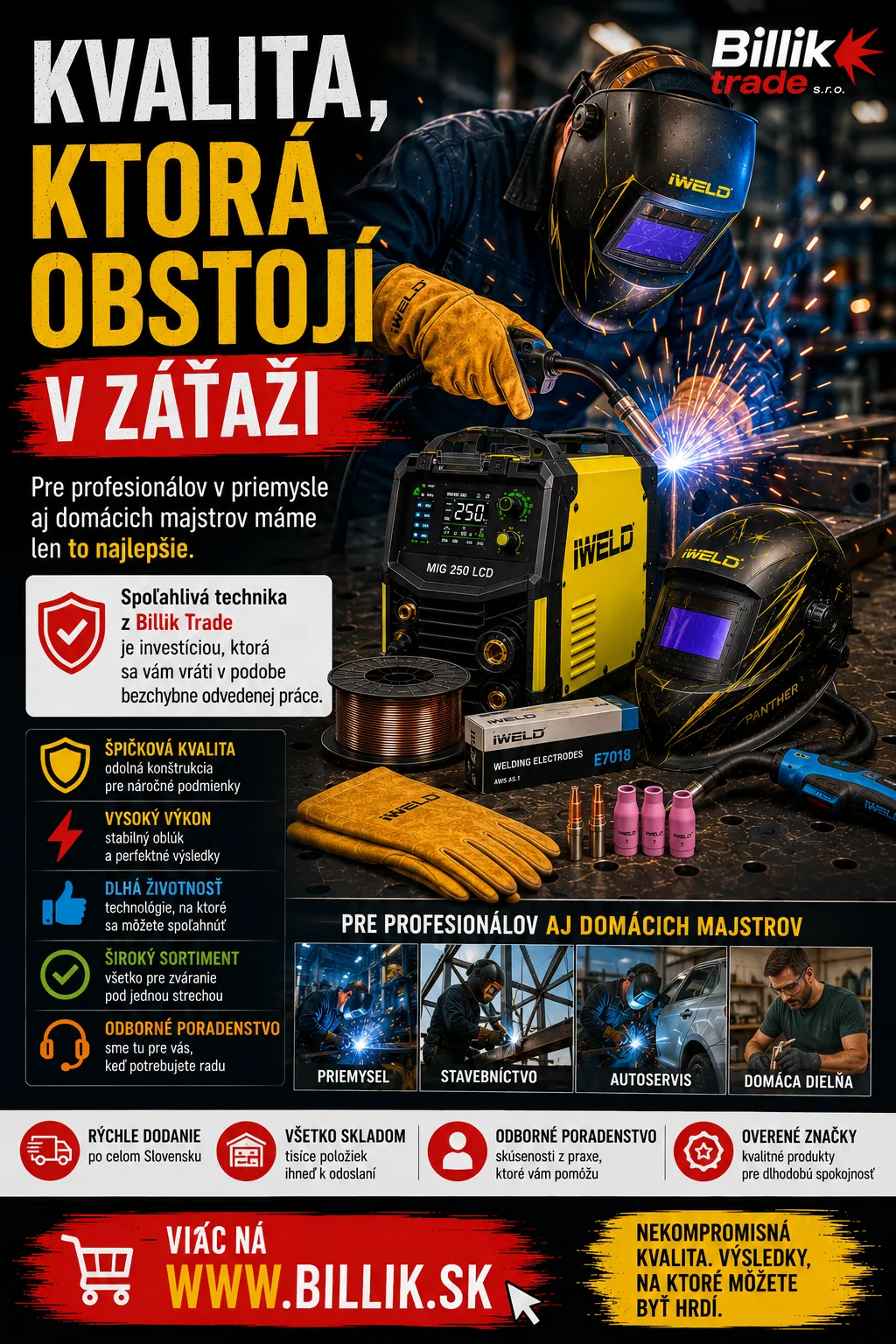 Profesionálna zváracia technika MIG a invertory IWELD — Billik Trade