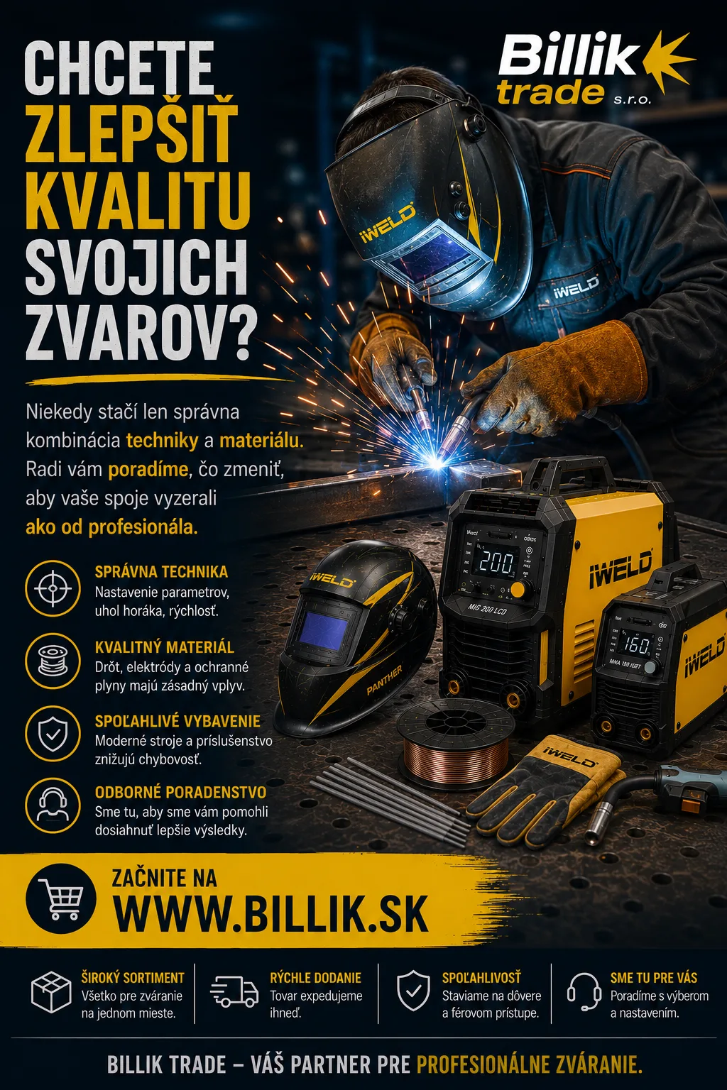 Profesionálna zváracia technika MIG a invertory IWELD — Billik Trade