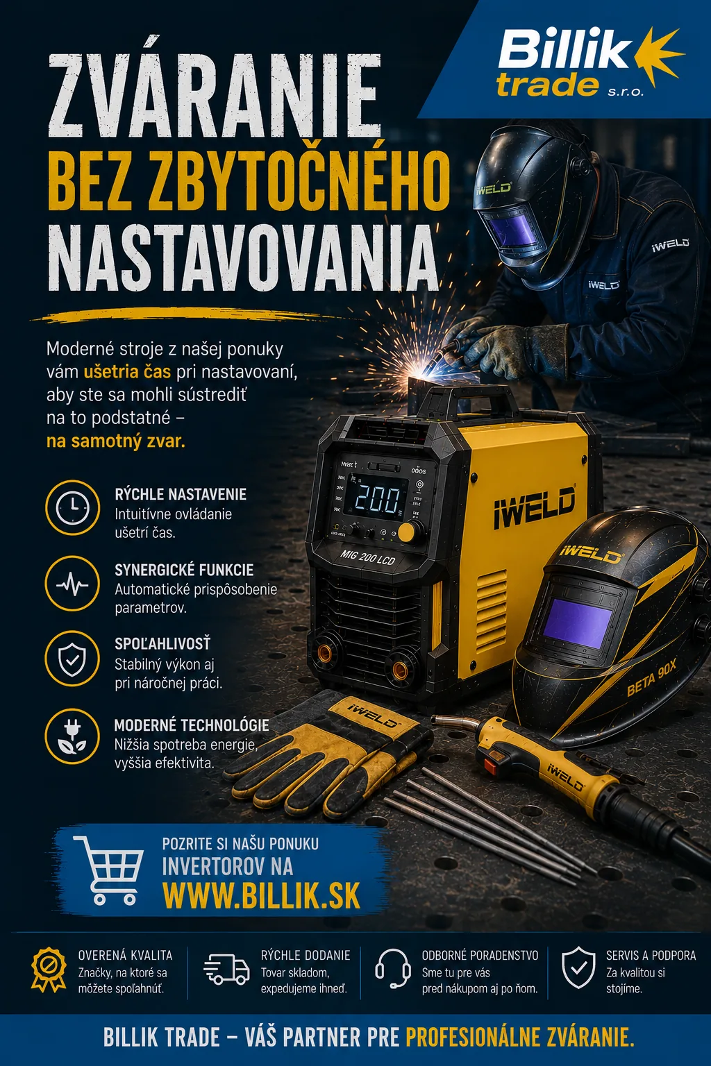 Profesionálna zváracia technika MIG a invertory IWELD — Billik Trade